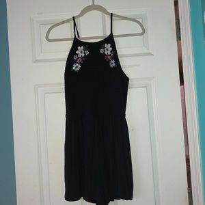 Navy blue romper with flowers